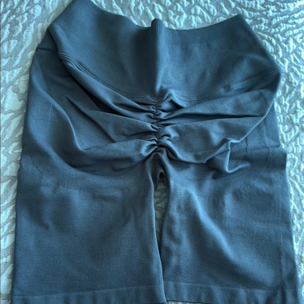 SKIMS Blue Ruched Pencil Bike Shorts